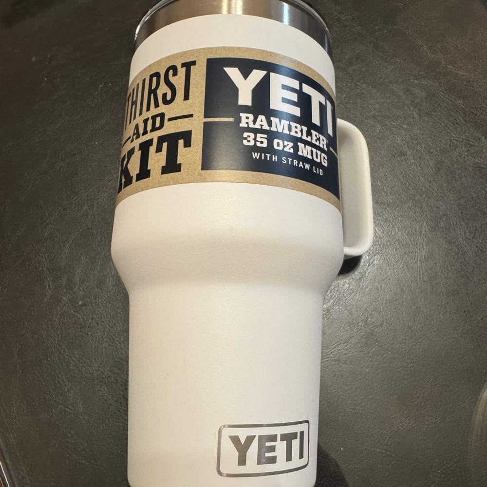 YETI Stainless Steel and White Mug
